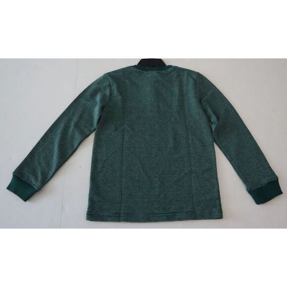 Janie and Jack JJ904 Boy's Sz 6 Enchanted Forest Green Striped L/S Henley Shirt - Picture 2 of 5